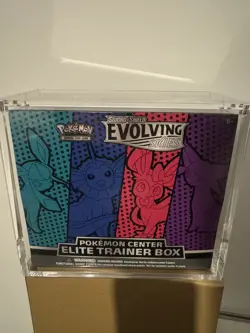 Evolving Skies Vaporeon Pokemon Center Elite Trainer Box in Acrylic Case - Image 1