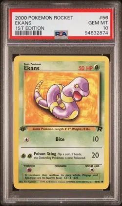 Ekans - 2000 Team Rocket 🔥 1st EDITION PSA 10 🔥 GEM Vintage Pokemon Q88 - Image 2