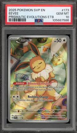 Pokemon Eevee Prismatic Evolutions ETB Promo SVP EN 173 PSA 10 Gem Mint - Image 1