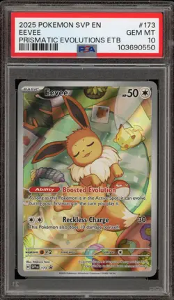 Pokemon Eevee Prismatic Evolutions ETB Promo SVP EN 173 PSA 10 Gem Mint - Image 1