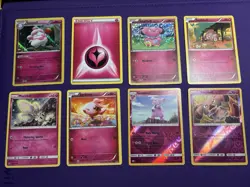 Pokemon TCG Lot of eight fairy cards! Snubull, Granbull, Slurpuff, and Spritzee. - Image 1
