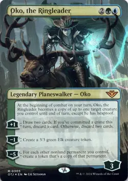 Oko, the Ringleader BORDERLESS FOIL Outlaws of Thunder Junction Magic MTG NM - Image 1
