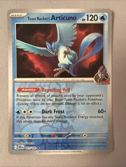 Pokemon TCG * Destined Rivals 051/182 Team Rocket's Articuno Rare * REVERSE HOLO - Image 1