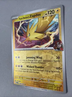 Pokemon TCG * Destined Rivals 070/182 Team Rocket's Zapdos Rare * REVERSE HOLO - Image 2