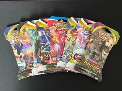 Pokemon Bundle - Sword & Sheild - Eight (8) Sleeved Booster Packs Factory Sealed - Image 1