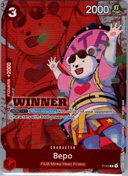 Bepo (Winner Pack Vol. 7) P-019 English - One Piece Card - NM - Image 1