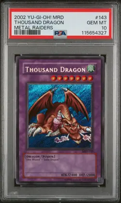 Thousand Dragon MRD-143 - YuGiOh Metal Raiders 2002! - PSA 10 HAS HOLO BLEED - Image 1