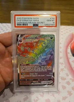 PSA 10 Gem Mint Pokemon SWSH Darkness Ablaze Secret Rare Eternatus VMAX 192/189 - Image 1