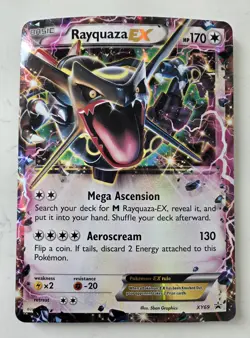 Rayquaza EX XY69 Black Star Promo JUMBO Holo Pokemon Card English HP/DMG - Image 1