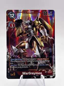 WarGreymon (Alternate Art) BT1-025 SR Digimon Card Game NM - Image 1