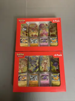 (2) Pokemon 151 Mini Tin 4-Pack Sam’s Club Exclusive Display • Sealed w/ Promos - Image 1