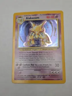 Alakazam 1/102 Base Set Holo Rare English Pokemon TCG LP/MP - Image 1