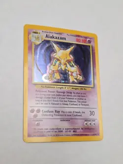Alakazam 1/102 Base Set Holo Rare English Pokemon TCG LP/MP - Image 2