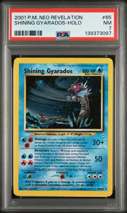 2001 POKEMON NEO REVELATION #65 SHINING GYARADOS-HOLO PSA 7 - Image 1