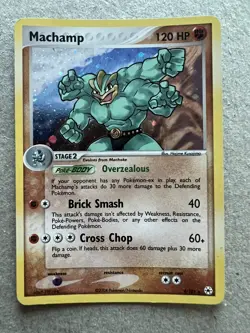 2004 Pokemon, Hidden Legends, #9/101 Machamp, Holo Rare - Image 1