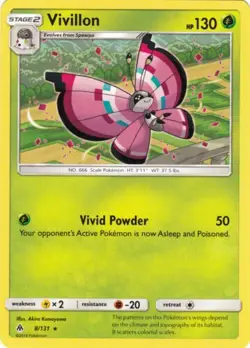 4x Vivillon - 8/131 - Rare Forbidden Light Pokemon Near Mint - Image 1