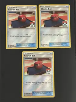 (x3) Pokemon Cards - Cherish Ball (Stamped) - 191A/236 - NM - League Cup Promo - Image 1
