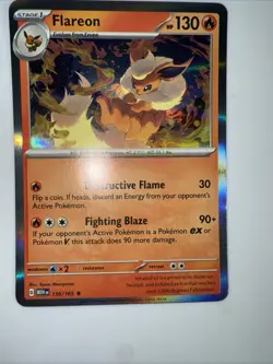 Flareon 136/165 Pokemon 151 Scarlet & Violet Holo Rare Card NM - Image 1