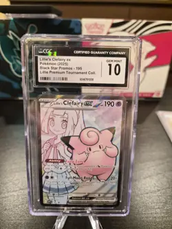 Pokemon Lillie's Clefairy ex Promo 195 CGC 10 Gem Mint Pokemon Card - Image 1