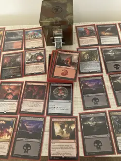 REP Gaming Artisan Series Deck Box Flame Treated Copper Plate With MTG Cards - Image 1