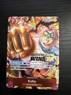 Koby (OP12 Release Event Winner) P-092 One Piece Promotion Cards Foil - Image 1