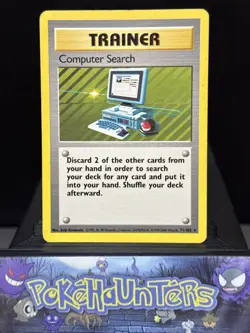 Pokemon Card Computer Search 71/102 Base Set Rare Trainer 4TH PRINT Played - Image 1