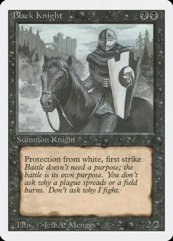1x Black Knight - LP/MP - Revised Edition - SPARROW MAGIC mtg - Image 1