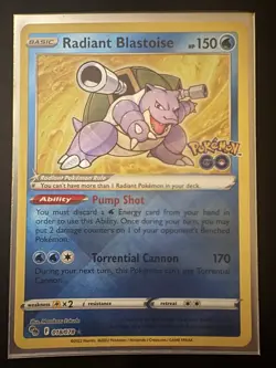 Pokemon Radiant Blastoise 18/78 Pokemon GO Radiant Holo NM - Image 2