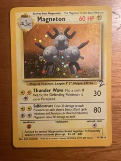 Pokemon TCG Magneton Base Set 2 9/130 Holo Rare Unlimited NM - Image 1