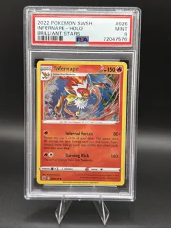 2022 POKEMON SWORD & SHIELD BRILLIANT STARS #026 INFERNAPE-HOLO PSA 9 - Image 2