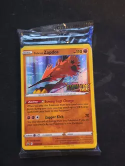 Pokemon TCG Galarian Zapdos Evolving Skies SWSH124 Holo Promo Sealed - Image 1