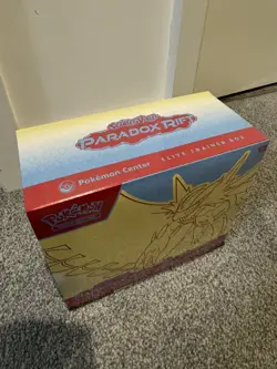 Pokemon TCG Paradox Rift Pokemon Centre ETB Roaring Moon New with acrylic case - Image 4