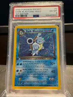2000 Pokemon 1st Edition Team Rocket Holo Dark Blastoise PSA 6 #3/82 - Image 1