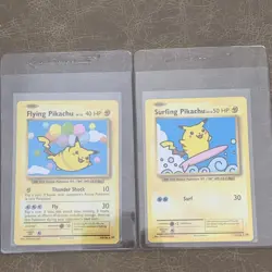 POKEMON TCG FLYING PIKACHU 110/108 & SURFING PIKACHU 111/108 2016 EVOLUTIONS - Image 1