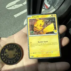 Pikachu 051 /162 Stamped 2026 Pokemon Day 30 Promo TCG With Coin - Image 1