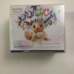 Pokemon Prismatic Evolutions Pokemon Center PC ETB Sealed with protective case - Image 1