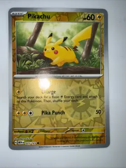 2023 Near Mint Pokemon Pikachu 025/165 Reverse Holo Scarlet Violet 151 English - Image 1