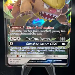 2017 Pokemon TCG Gumshoos - GX 110/149 Sun & Moon Holo - Image 4