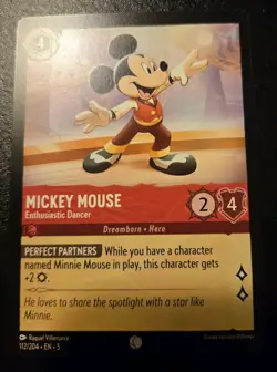 Mickey Mouse - Enthusiastic Dancer 112/204 Common Shimmering Skies Lorcana TCG - Image 1