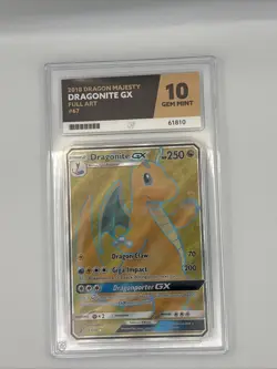 Pokemon Dragonite GX Card Dragon Majesty 67/70, Graded Ace 10 Gem MT - Image 1