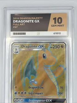 Pokemon Dragonite GX Card Dragon Majesty 67/70, Graded Ace 10 Gem MT - Image 3
