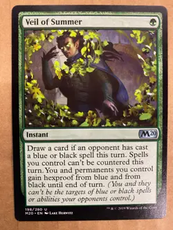 MTG 1x Veil of Summer # 198 Core Set 2020 M20 Magic the Gathering Card x1 NM - Image 1