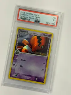 EX Dragon Frontiers 68 Trapinch Reverse Foil PSA 5 Graded Pokemon Card 2006 - Image 1