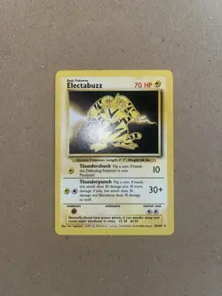Electabuzz 20/102 Non Holo Rare 4TH PRINT 1999-2000 Base Set WOTC Pokemon Card - Image 2
