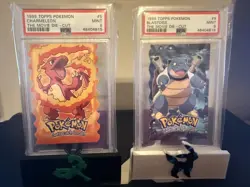 1999 Topps Pokemon The Movie Die-Cut Blastoise/Charmeleon Die-Cut BOTH PSA 9 - Image 1