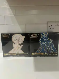 Mega Evolution Pokemon Center Elite Trainer Box SET Lucario & Gardevoir Sealed - Image 1
