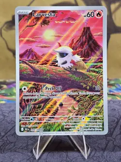 Larvesta 099/086 SV: Black Bolt Illustration Rare Holo Pokemon TCG Card NM - Image 1