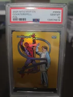 MTG Spider-Man Counterspell Borderless, Marvel Universe Eternal Foil PSA 10 - Image 3