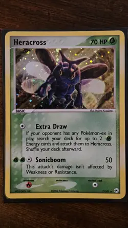 Pokemon TCG Heracross 7/101 EX Hidden Legends Swirl Holo Rare 2004 - Image 1
