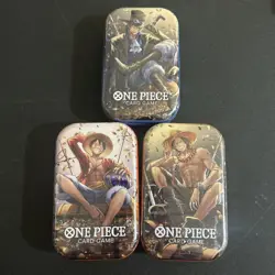 One Piece Tin Pack Set V2 Art Set Of 3 - TS-02 Containing OP-13 & Promos All New - Image 1